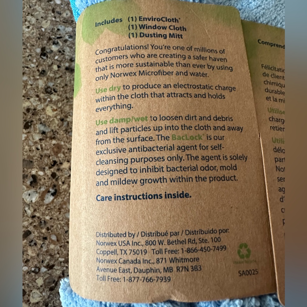 Norwex 3 Piece Household Package in Light Blue - Picture 5 of 11